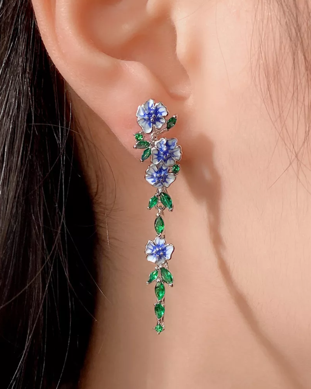 Azul Trumpet Flower Drop Earrings