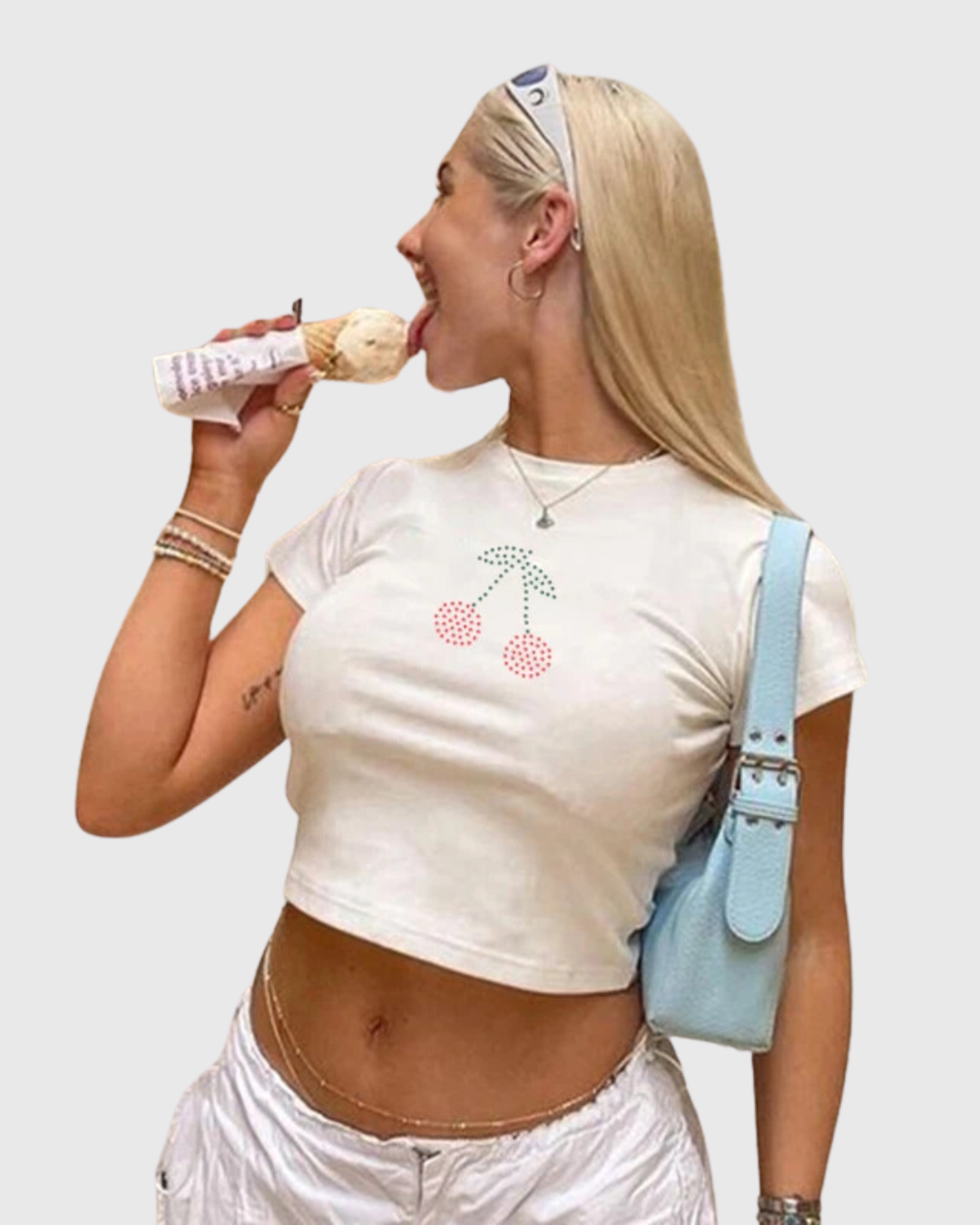 Cherry Rhinestone Baby Tee