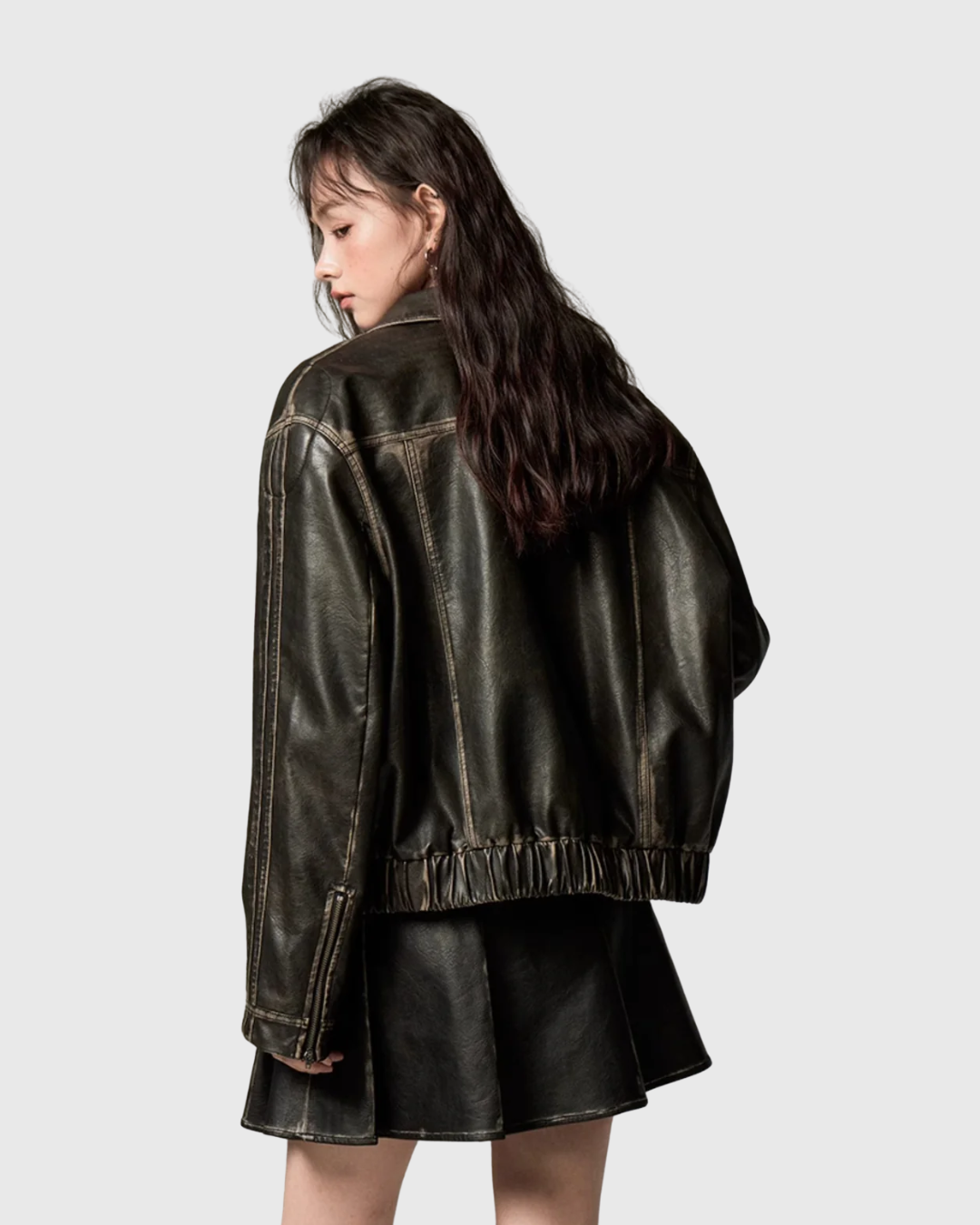 Bowknot Leather Jacket