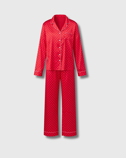 Polka Lapel Pajama Set