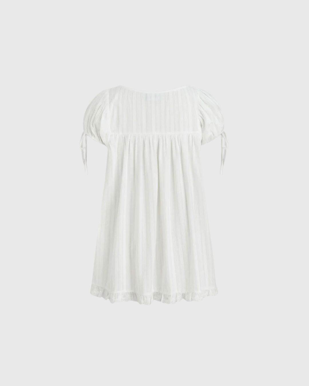Square Neck Ruffle Knotted Short Sleeve Blouse
