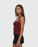 Cherry Zebra Halter Top