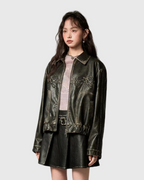 Bowknot Leather Jacket