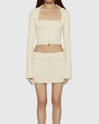 Cream Cloud Mini Skirt